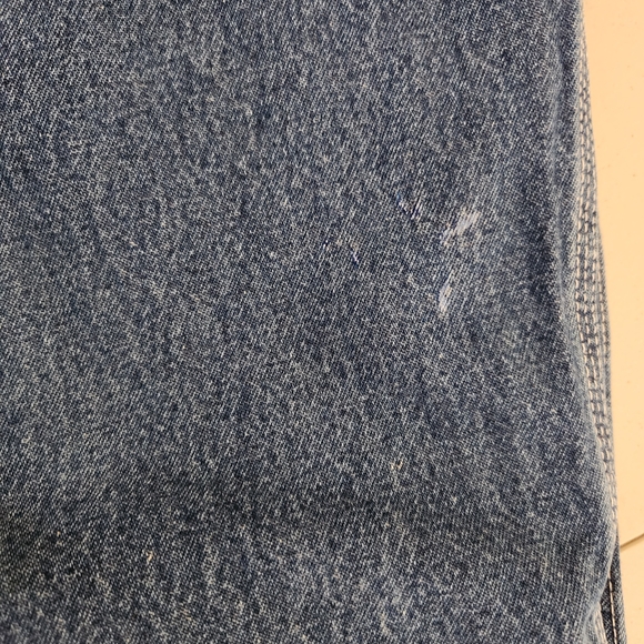 Carhartt Mens Bib Denim Overalls Blue Broken In Durable - Picture 12 of 13